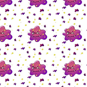 illustration of purple monsters on a white background