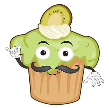detailed illustration of a cake on a white background