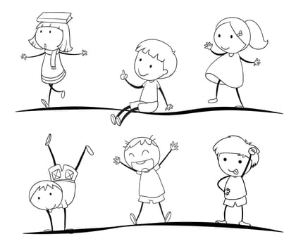 lids activity sketches on a white background