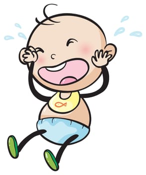 illustration of a baby on a white background