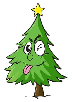 illustration of a christmas tree on white background
