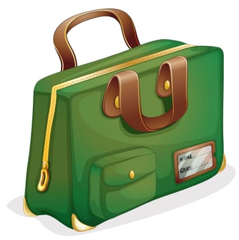 illustration of a green bag on a white background