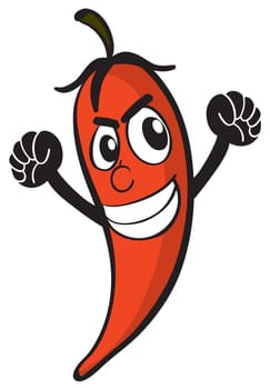 illustration of red chilli on a white background