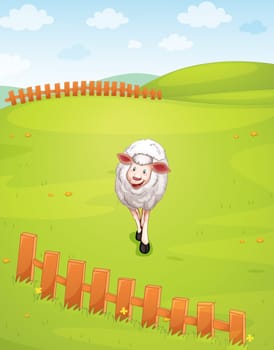 llustration of sheep in a beautiful nature