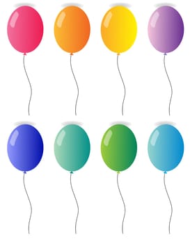 illustration of balloons on a white background
