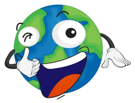 illustration of earth planet on a white background