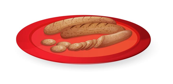 illustration of sausages on a white background