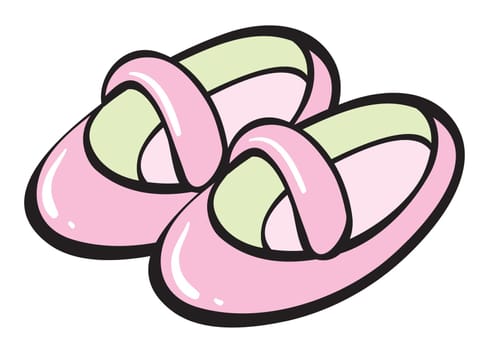 illustration of a pink shoe on a white background
