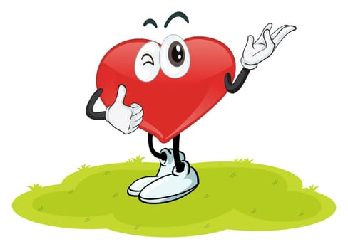 illustration of a heart in a beautiful nature