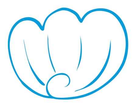 illustration of a shell outline on a white background