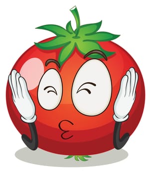 illustration of a tomato on a white background