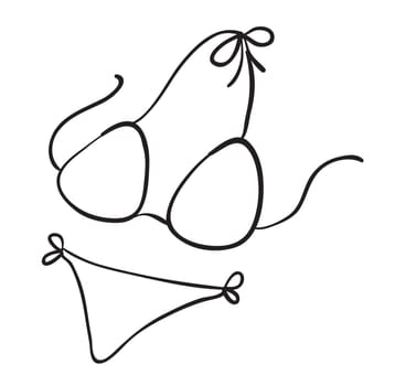 illustration of a sketch of a bikini on a white background