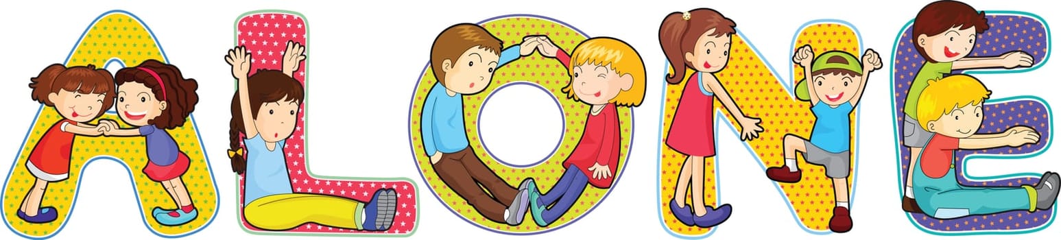 illustration of a alphabets on white