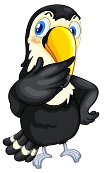 Illustration of a toucan on white background