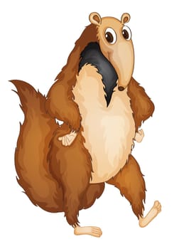 Illustration of a comical anteater