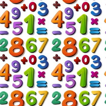illustration of numbers on a blue background