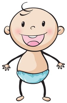 illustration of a baby on a white background