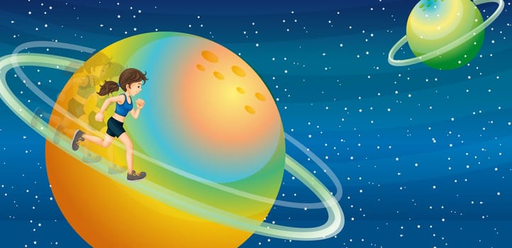 Illustration of planets in space
