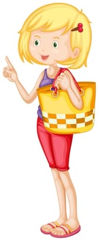 illustration of a girl on a white background