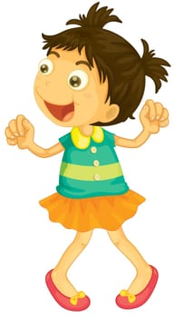 illustration of a girl on a white background