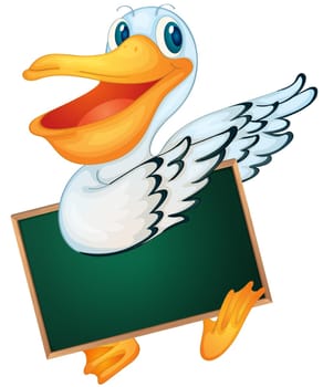 Illustration of a cartoon character holding a blank board