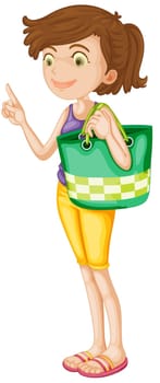 illustration of a girl on a white background