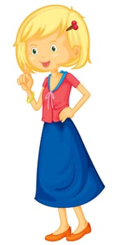 illustration of a girl on a white background