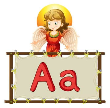 Alphabet letter illustration on a brown canvas