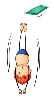 Illustration of a man diving from a board