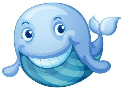 illustration of a blue fish on a white background