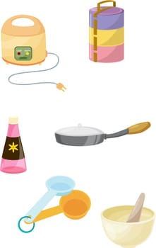 illustration of various objects on white