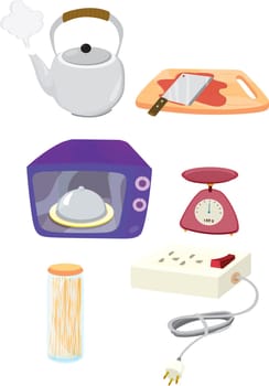 illustration of various objects on white