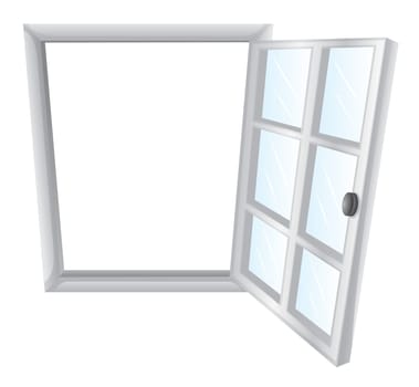 Illustration of a single window frame in white