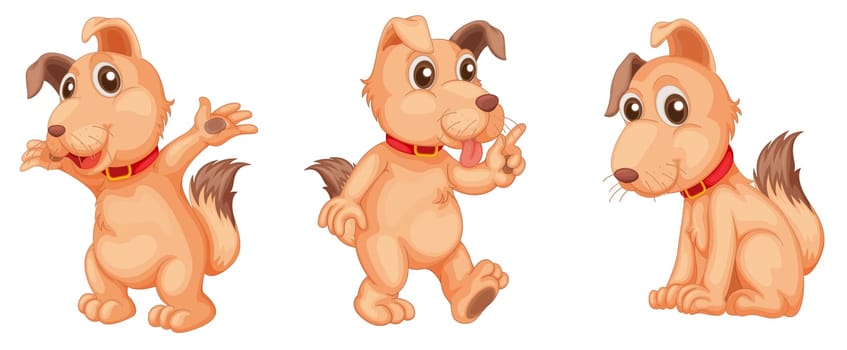 Illustraiton of pink dogs on white