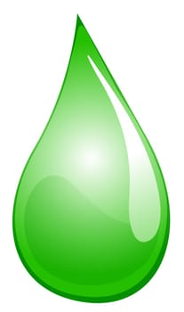 Illustration of a green liquid droplet