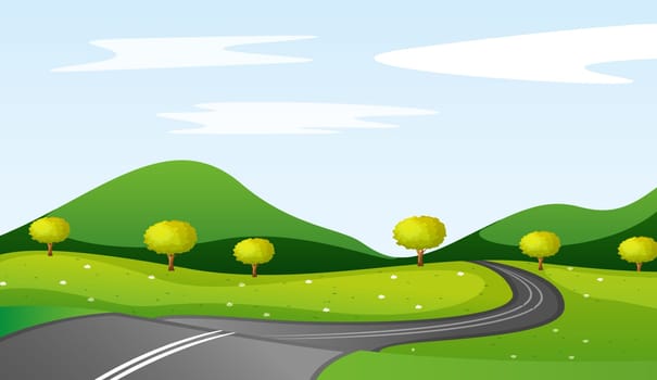 illustration of a landcape in a beautiful nature