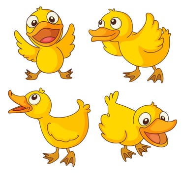 Illustraiton of young chicks on white