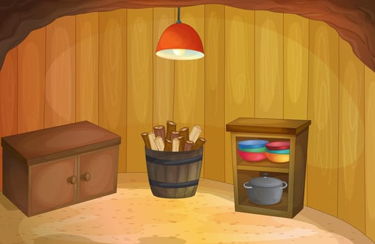 Background of an underground room