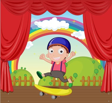 illustration of playing skates on stage