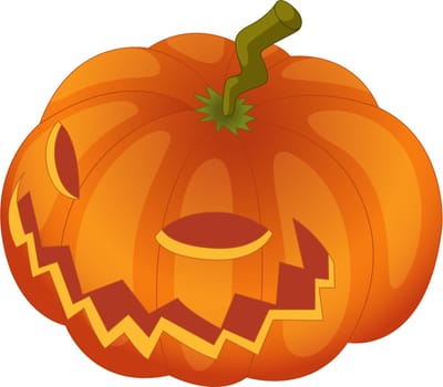 illustration of carved pumpkin on white