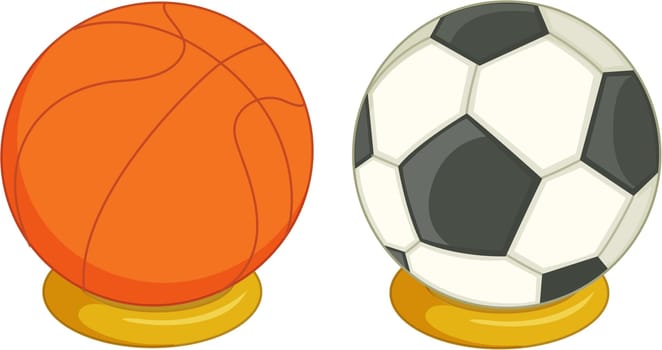 illustration of balls on white