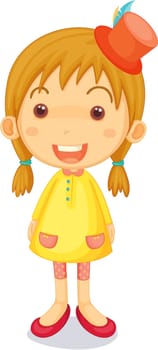 Illustration of a Girl on a white background