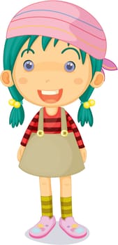 Illustration of a Girl on a white background