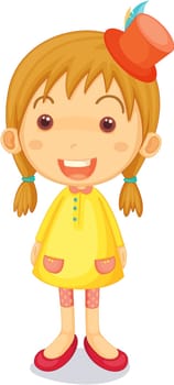 Illustration of A Girl on white background