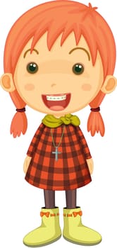 Illustration of a Girl on a white background