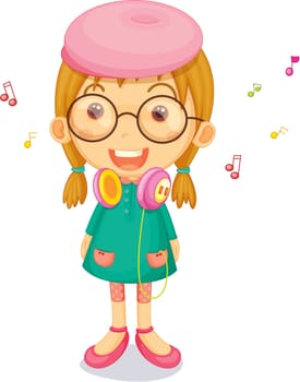 Illustration of a Girl on a white background