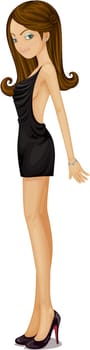 Illustration of a Girl on a white background