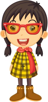Illustration of a Girl on a white background