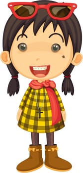 Illustration of a Girl on a white background