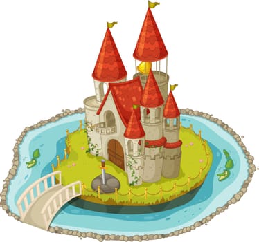 Illustration of a church on white background